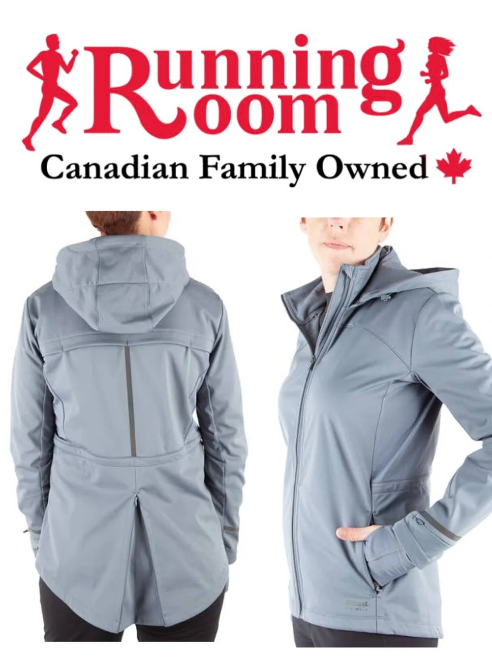 NWT Running Room Light Grey Hooded Softshell Jacket - Picture 1 of 11